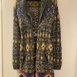 Vintage Free People Multicolor Knit Cardigan